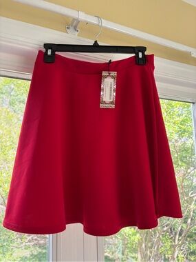 Boohoo Crimson Circle Skater Skirt
